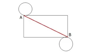 円柱の展開図に紐を描いた図
