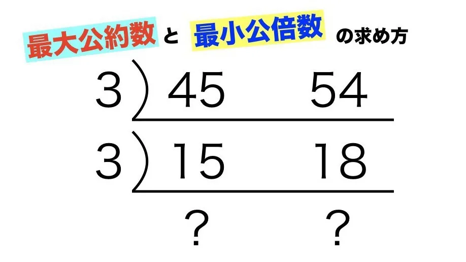 最大公約数・最小公倍数の求め方【小学生算数指導にも役立ちます！】