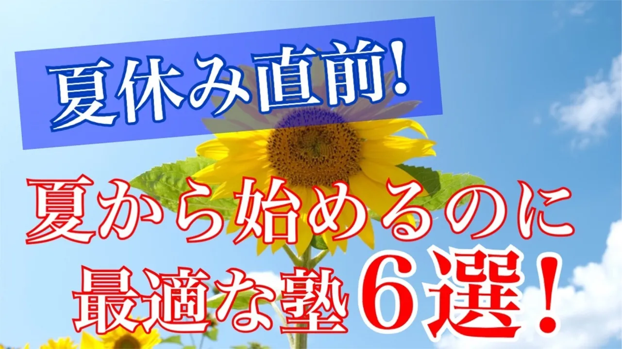 夏休み直前!夏から始めるのに最適な塾、6選!! 夏休み直前!夏から始めるのに最適な塾、6選!!
